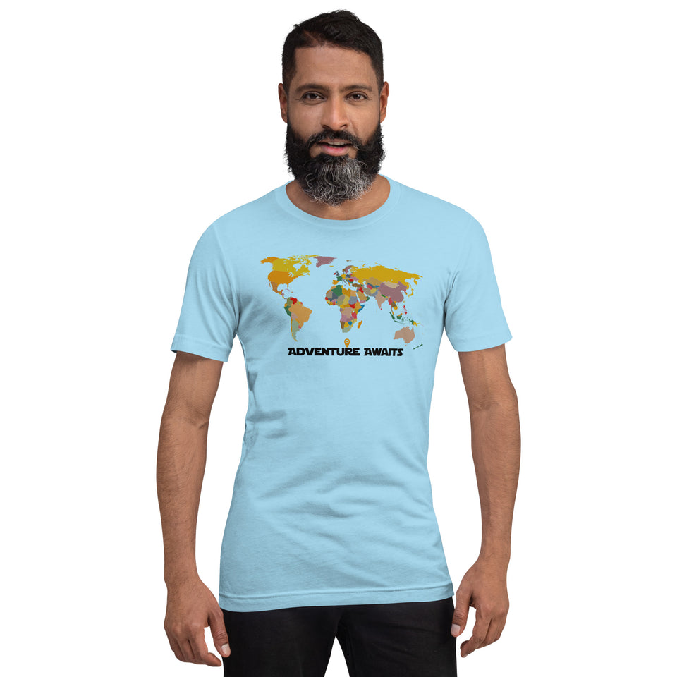 Adventure Awaits Map Unisex T-shirt